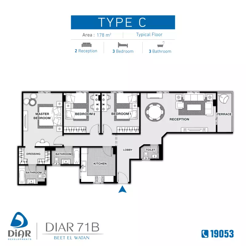 Type C - Typical Floor 178m2